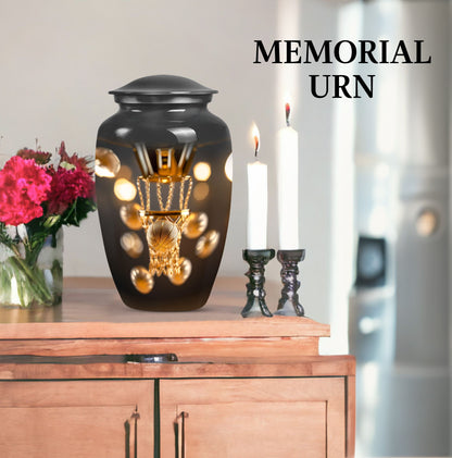 Classic 10-Inch basketball-themed memorial urn.
