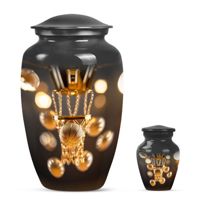Classic 10-Inch basketball-themed memorial urn.