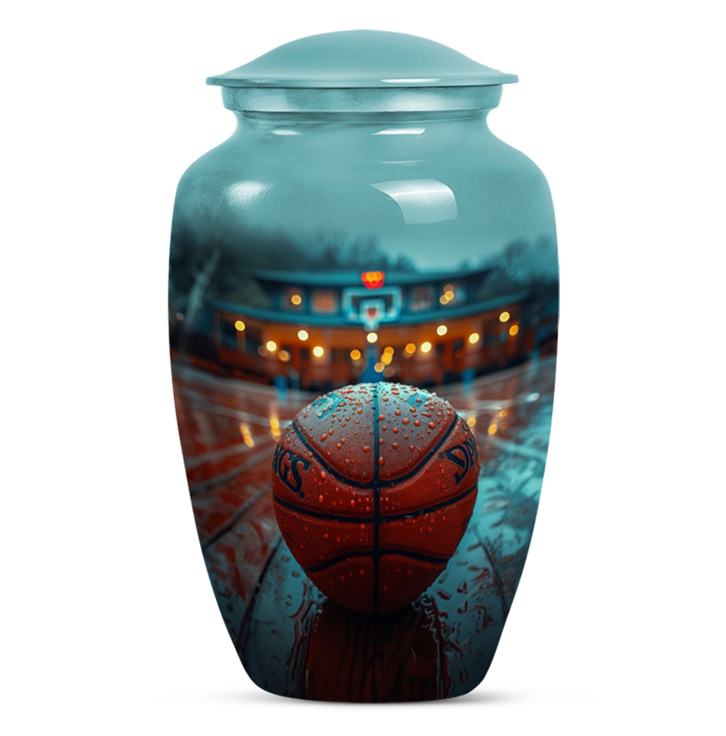 Classic 10-inch basketball-themed urn 
