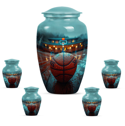 Classic 10-inch basketball-themed urn 