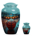 Basketball Theme Large Urn With 1 Keepsake Urn