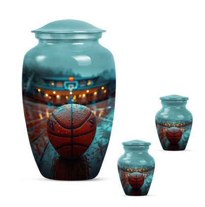 Classic 10-inch basketball-themed urn 