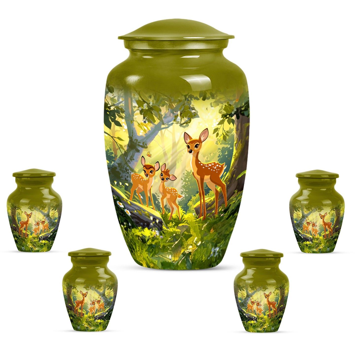 Classic 10-inch deer Urn, memorial urn for men.