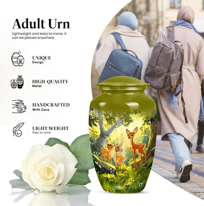 Classic 10-inch deer Urn, memorial urn for men.