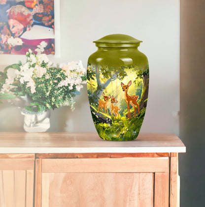 Classic 10-inch deer Urn, memorial urn for men.
