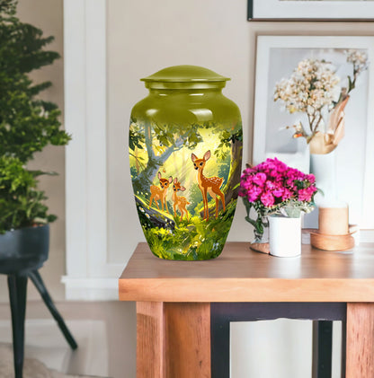 Classic 10-inch deer Urn, memorial urn for men.