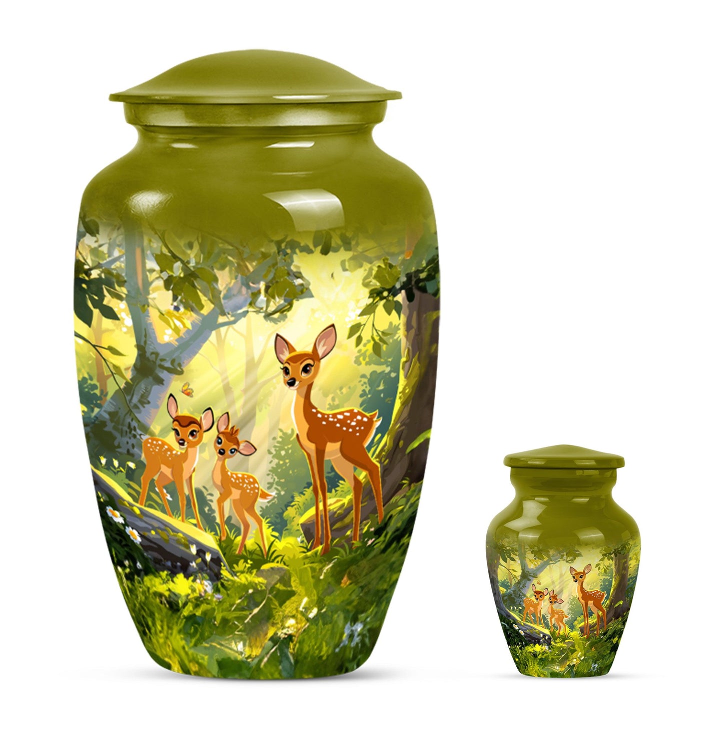 Classic 10-inch deer Urn, memorial urn for men.