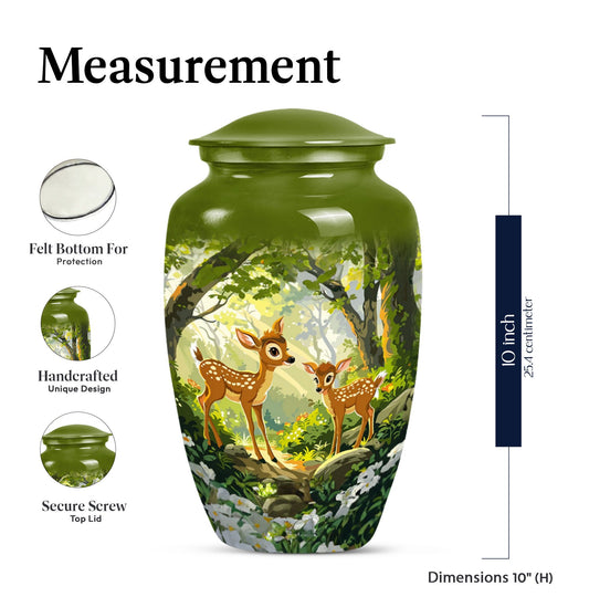 deer urn, an aluminium funeral urn for men ashes