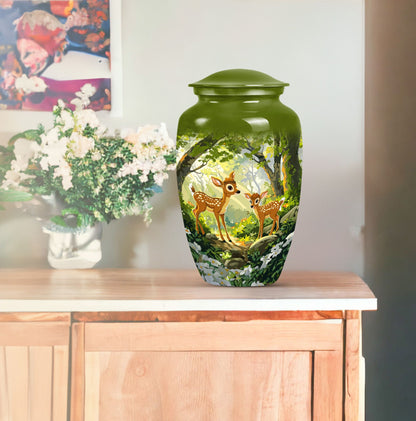 deer urn, an aluminium funeral urn for men ashes