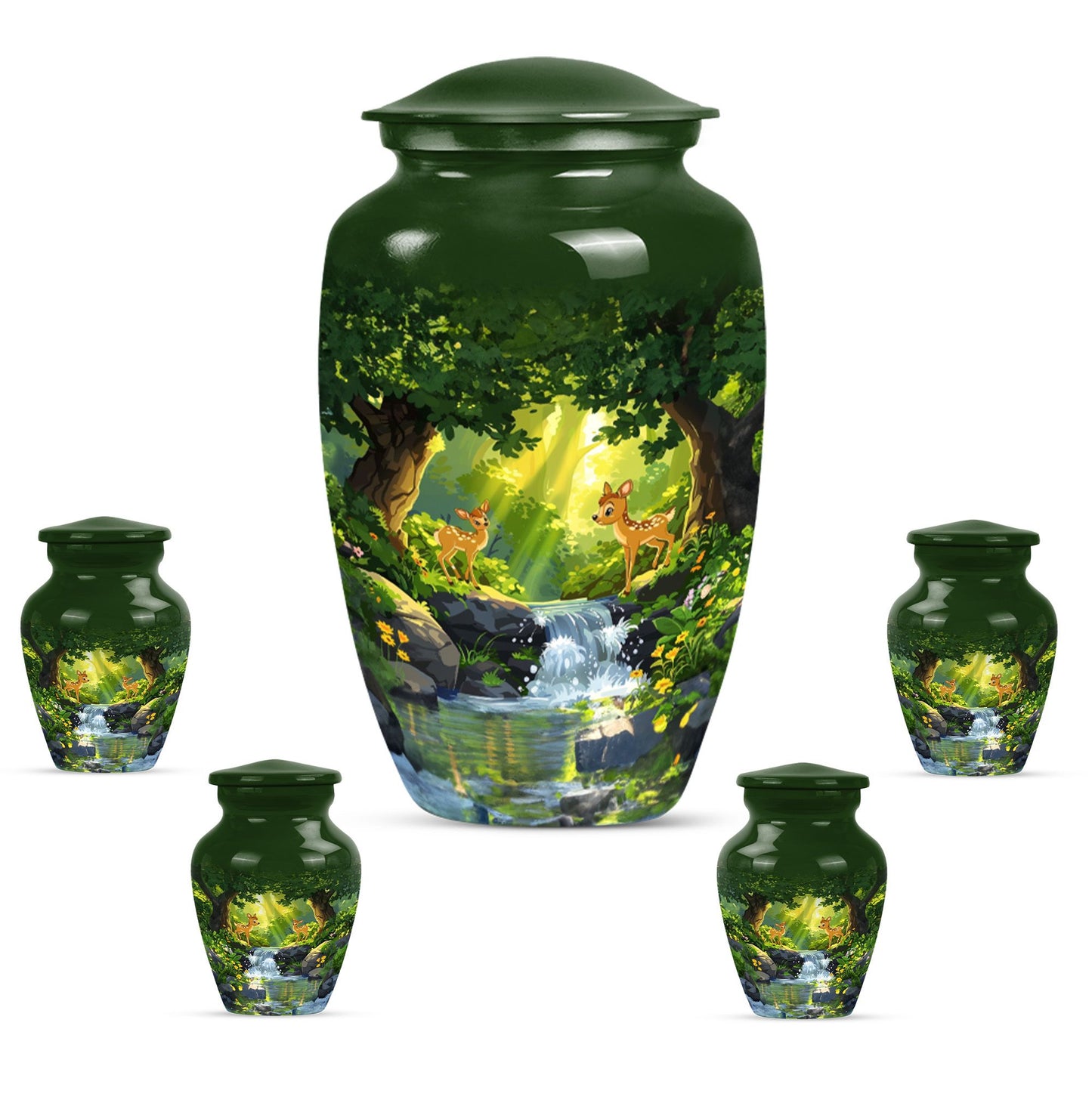  deer-themed Aluminum Urn 
