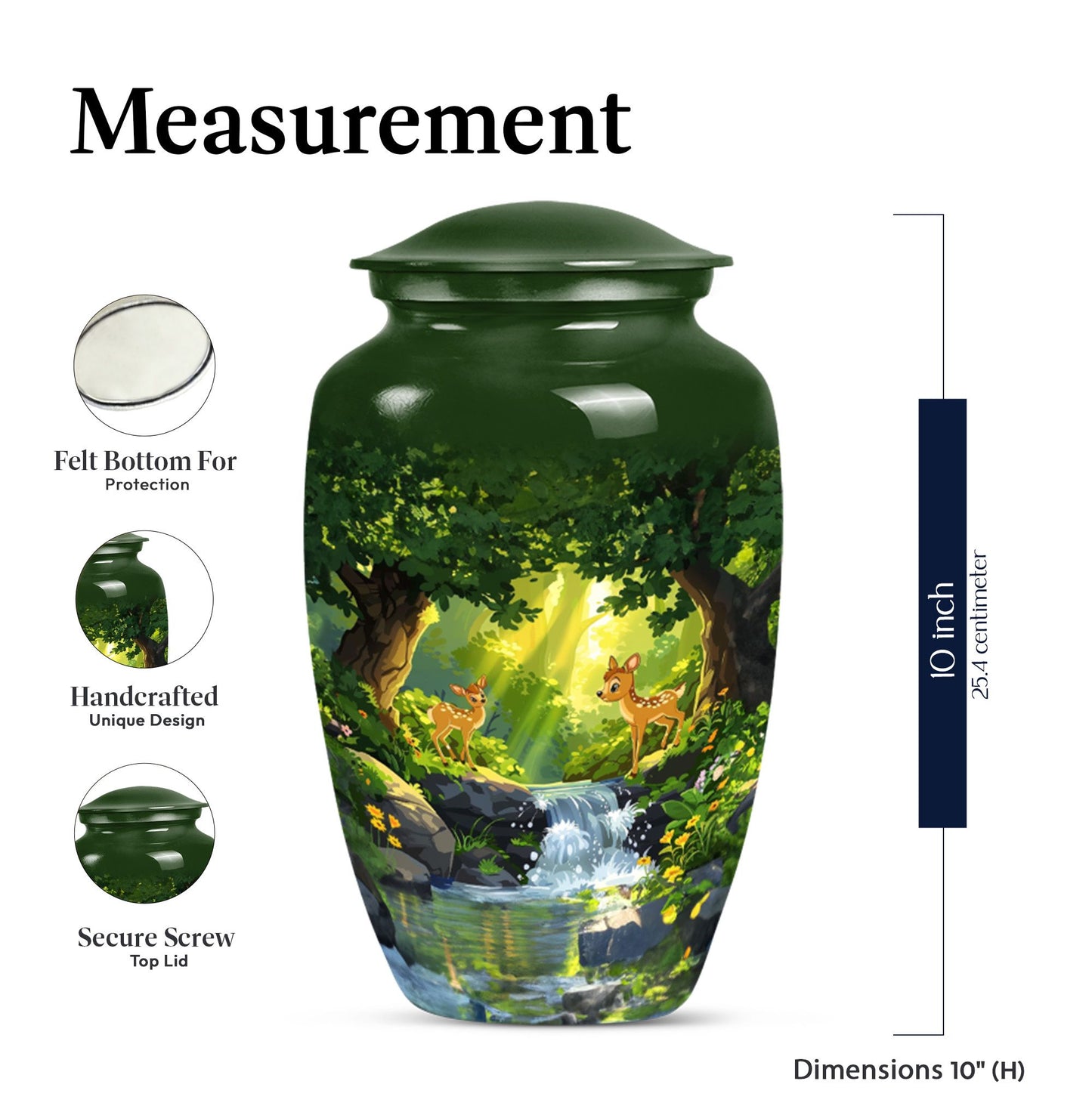  deer-themed Aluminum Urn 