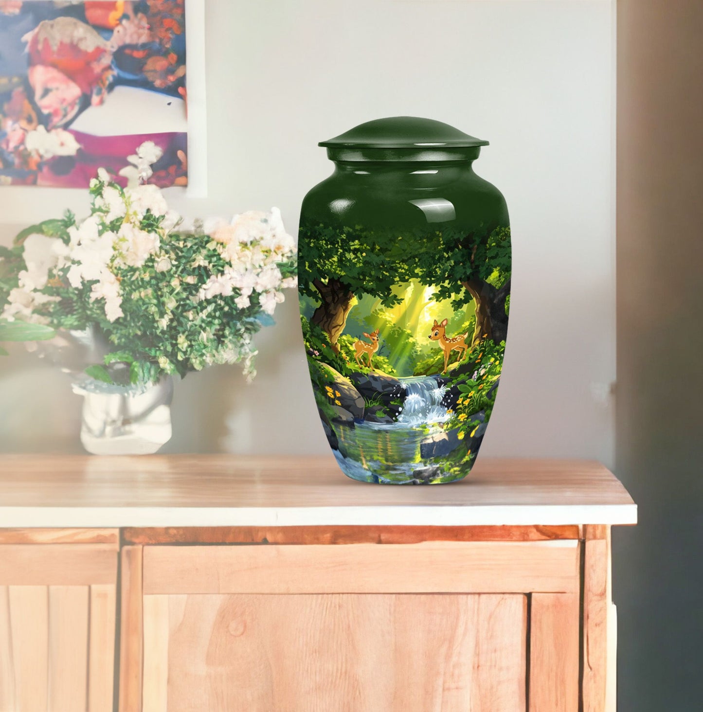  deer-themed Aluminum Urn 