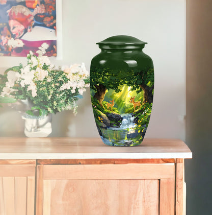  deer-themed Aluminum Urn 