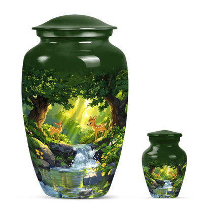  deer-themed Aluminum Urn 