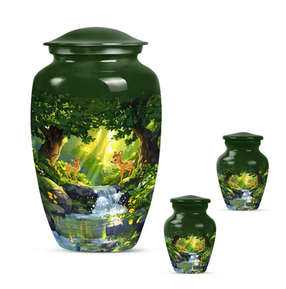  deer-themed Aluminum Urn 