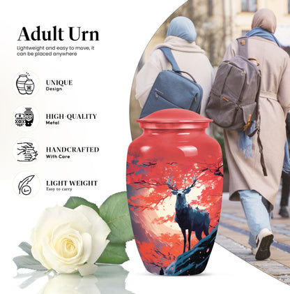 deer urn, large aluminium memorial urns for male ashes