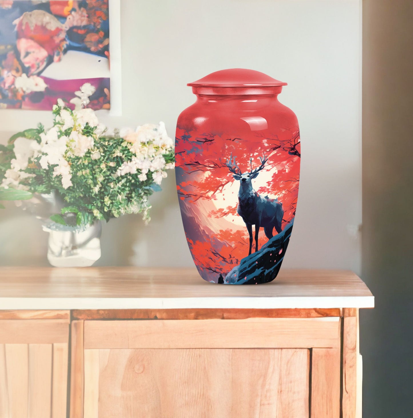 deer urn, large aluminium memorial urns for male ashes