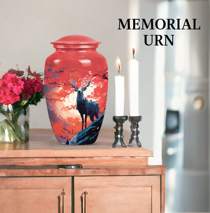 deer urn, large aluminium memorial urns for male ashes