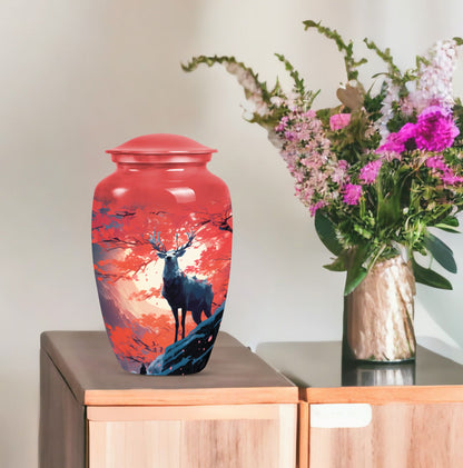 deer urn, large aluminium memorial urns for male ashes