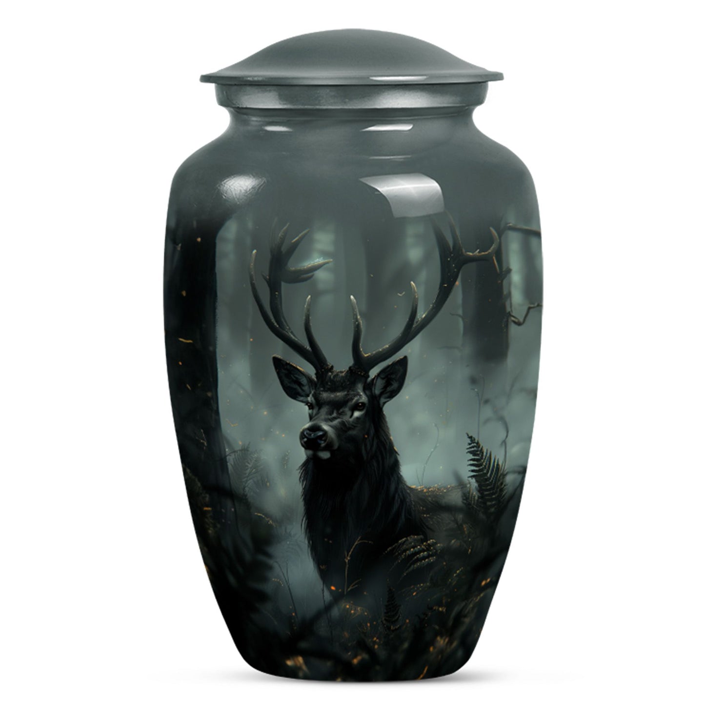 Classic 10 inch Gramophone themed deer Urn,