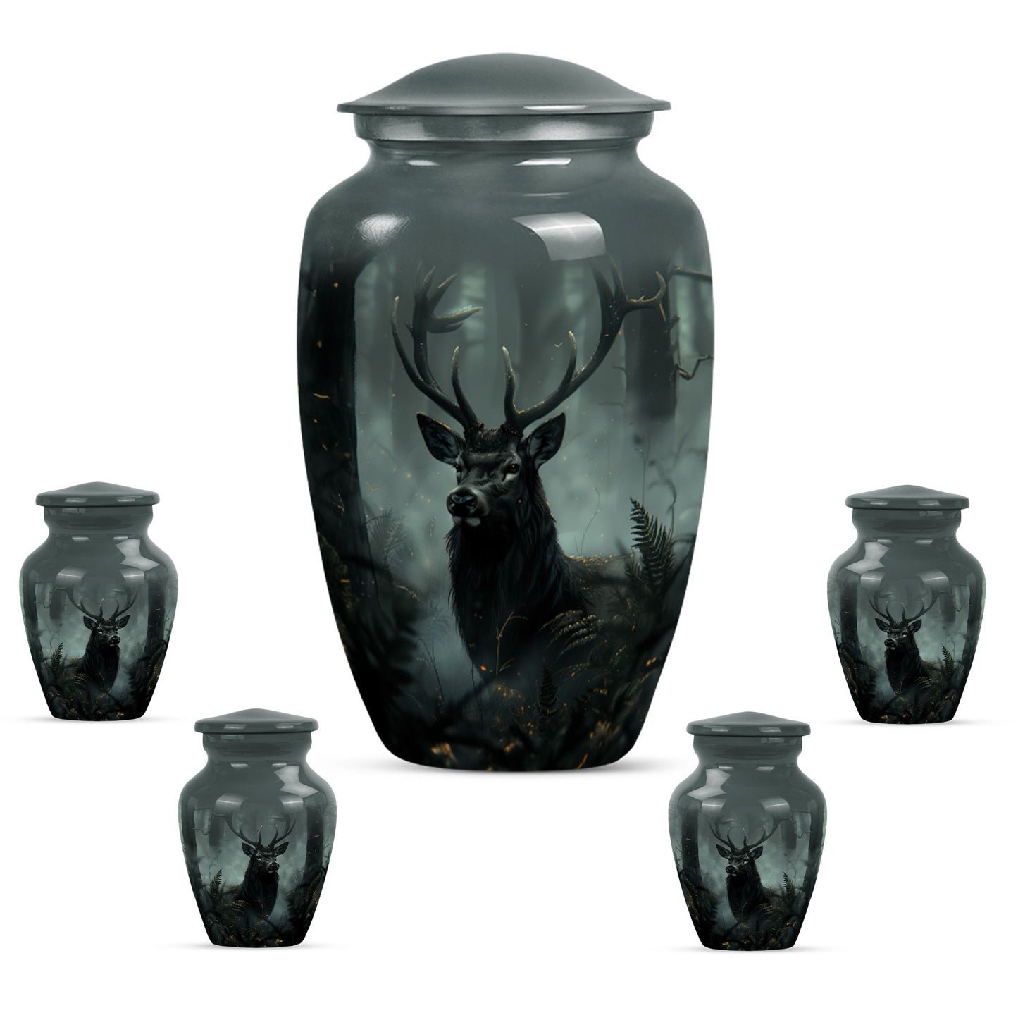 Classic 10 inch Gramophone themed deer Urn,