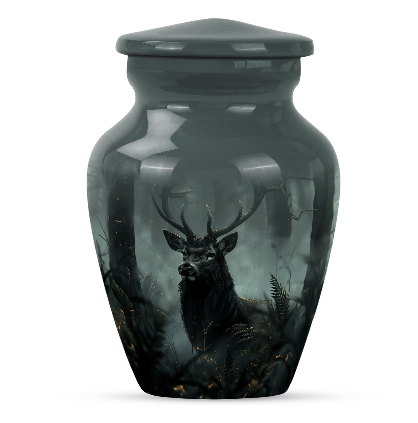 Classic 10 inch Gramophone themed deer Urn,