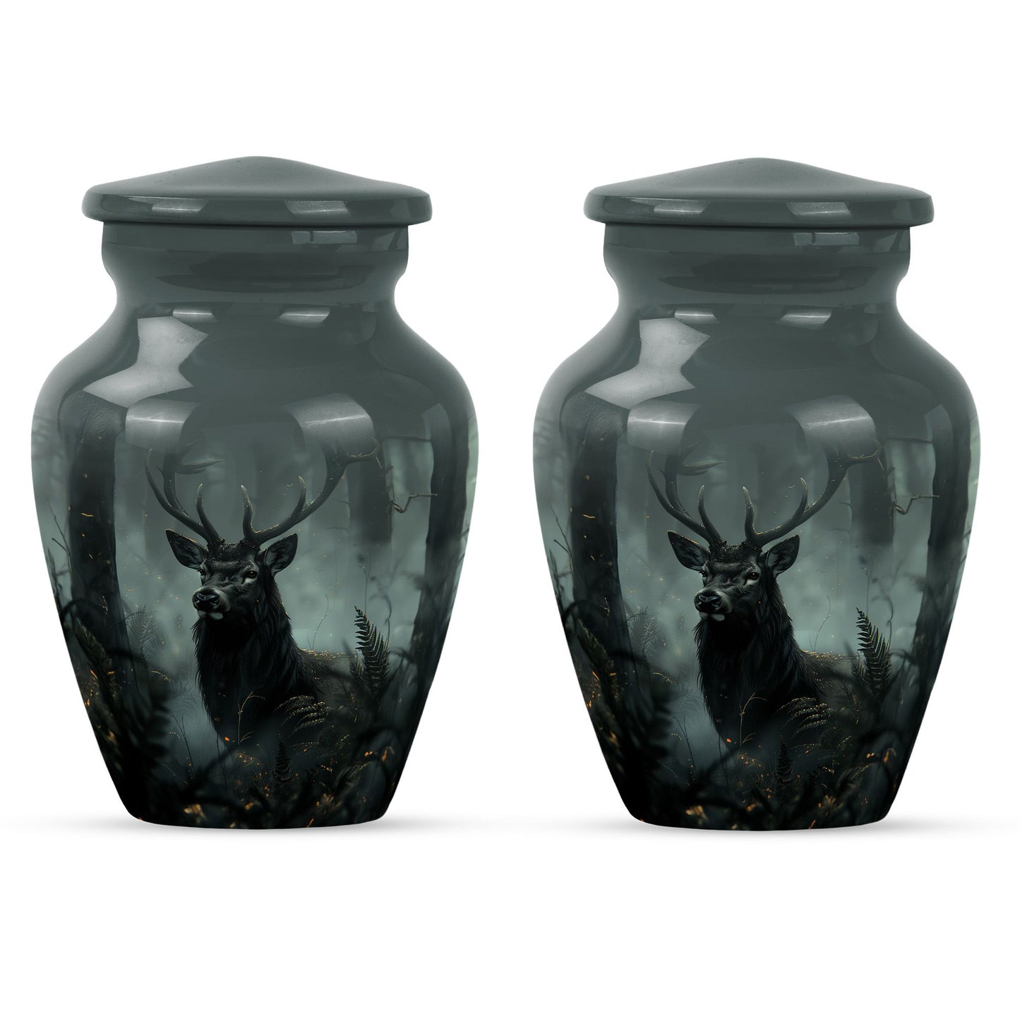 Classic 10 inch Gramophone themed deer Urn,