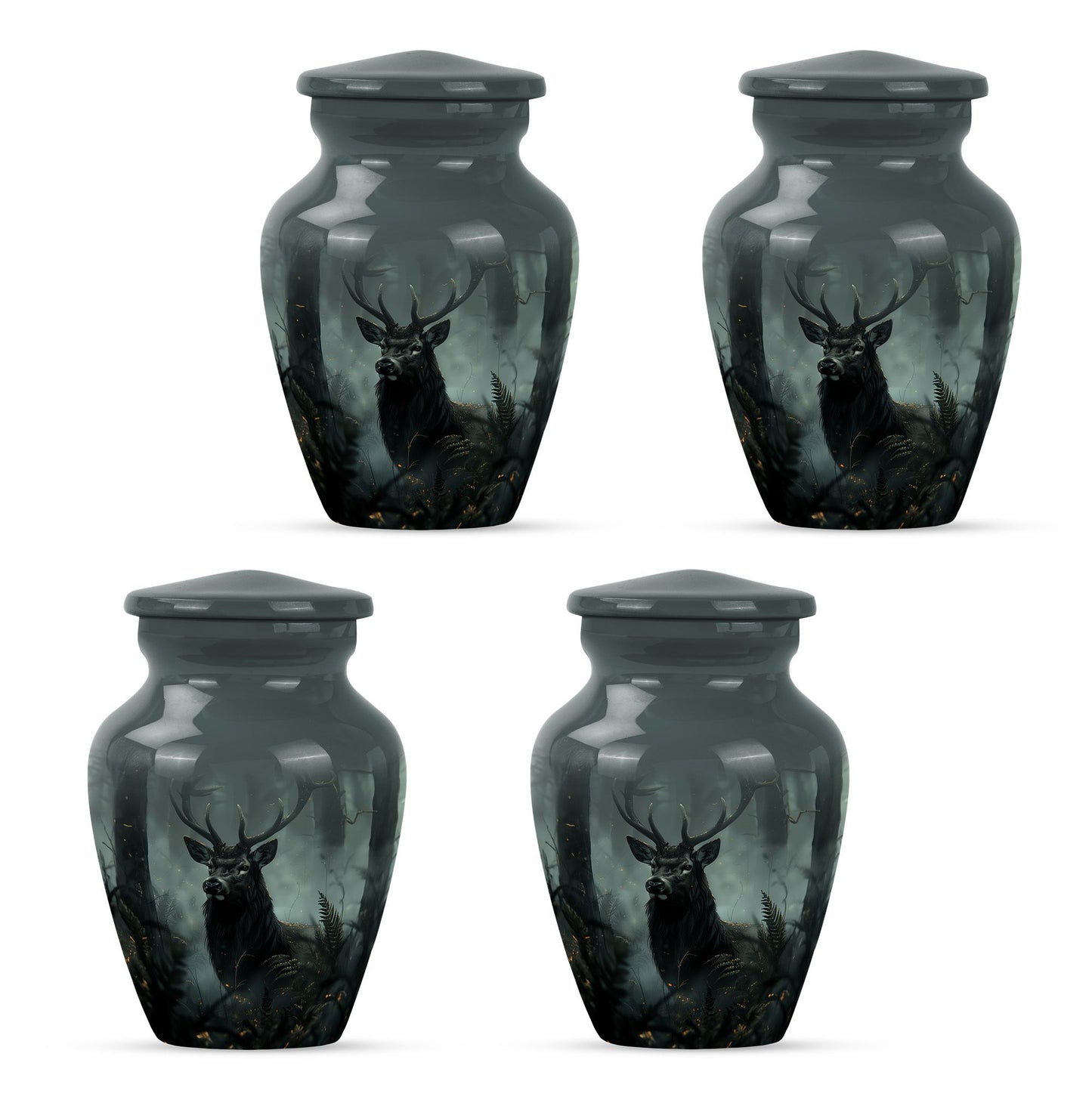 Classic 10 inch Gramophone themed deer Urn,