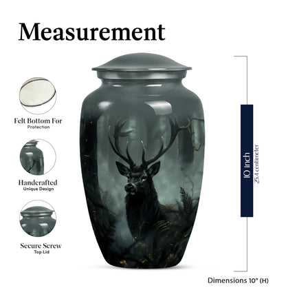 Classic 10 inch Gramophone themed deer Urn,