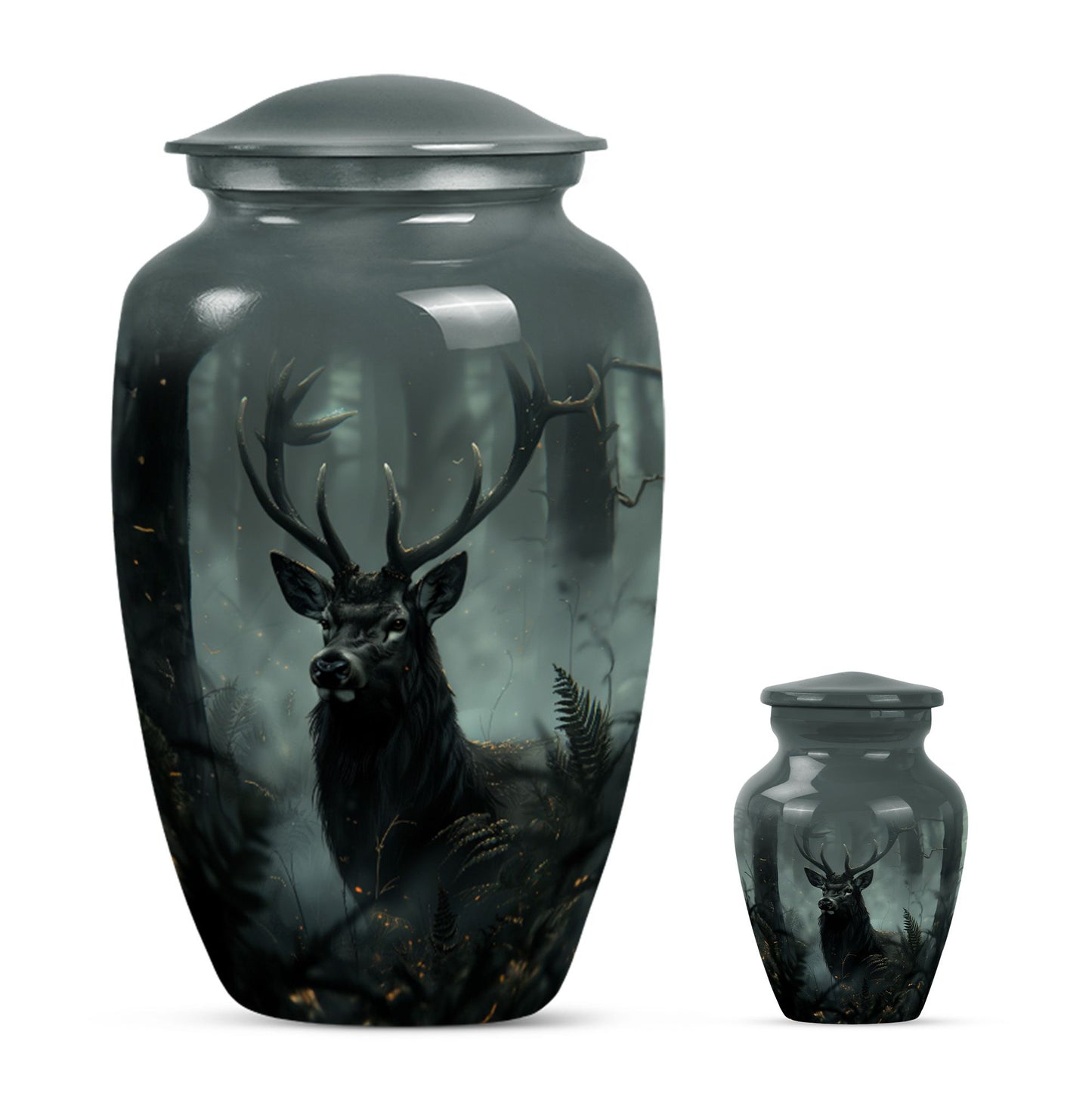 Classic 10 inch Gramophone themed deer Urn,