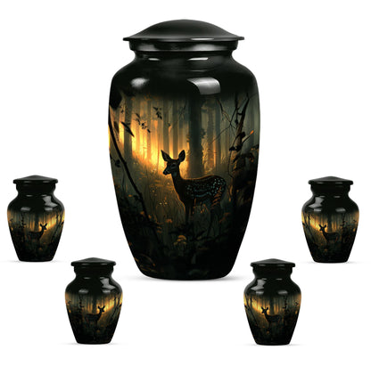 10-inch classic gramophone-themed deer urn.