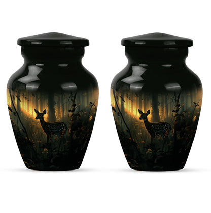 10-inch classic gramophone-themed deer urn.