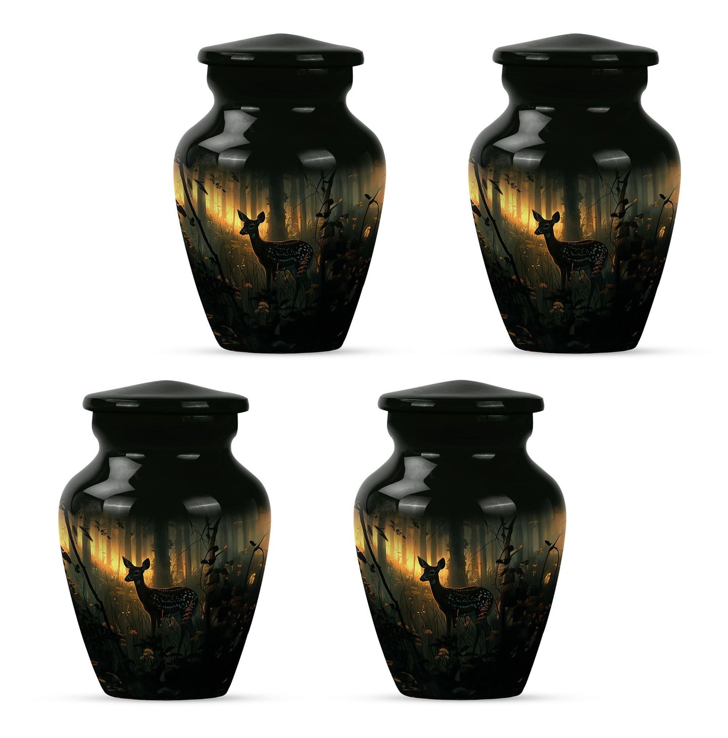 10-inch classic gramophone-themed deer urn.
