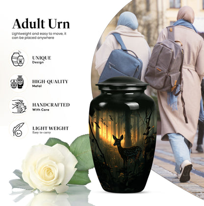 10-inch classic gramophone-themed deer urn.