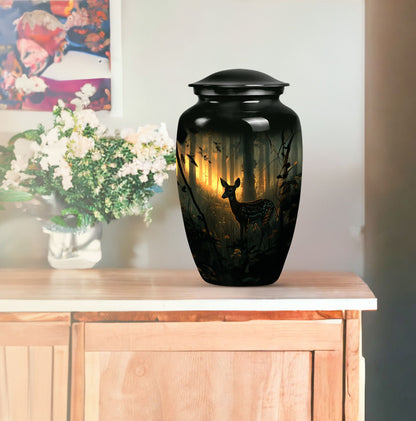 10-inch classic gramophone-themed deer urn.