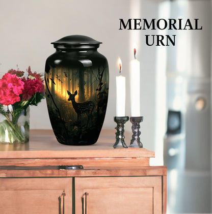 10-inch classic gramophone-themed deer urn.