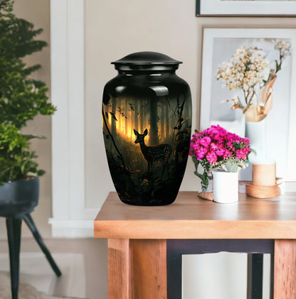 10-inch classic gramophone-themed deer urn.
