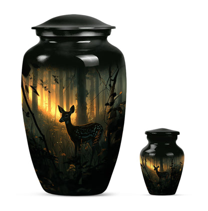 10-inch classic gramophone-themed deer urn.