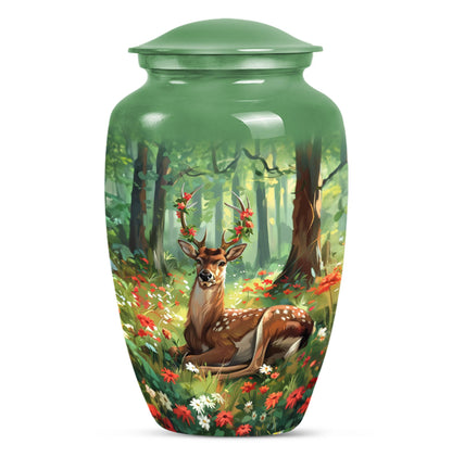 Classic 10-inch deer urn.