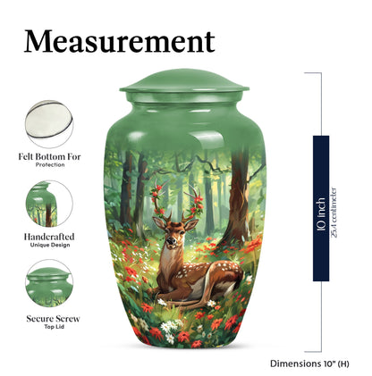 Classic 10-inch deer urn.