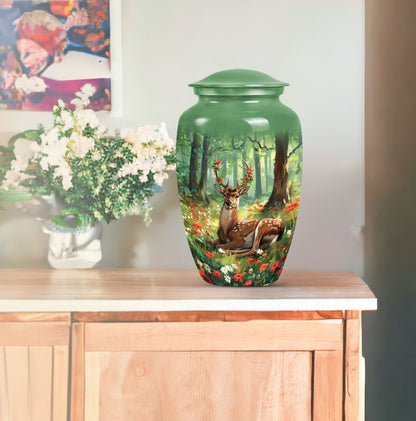 Classic 10-inch deer urn.