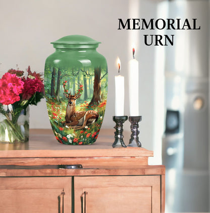 Classic 10-inch deer urn.