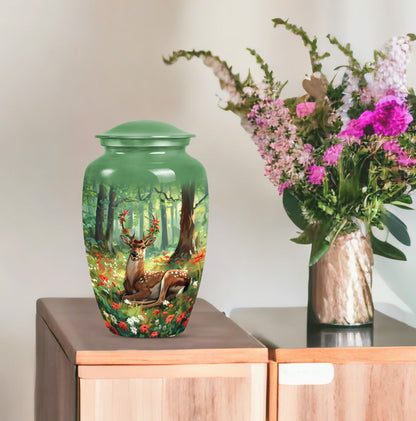Classic 10-inch deer urn.