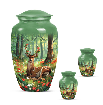 Classic 10-inch deer urn.
