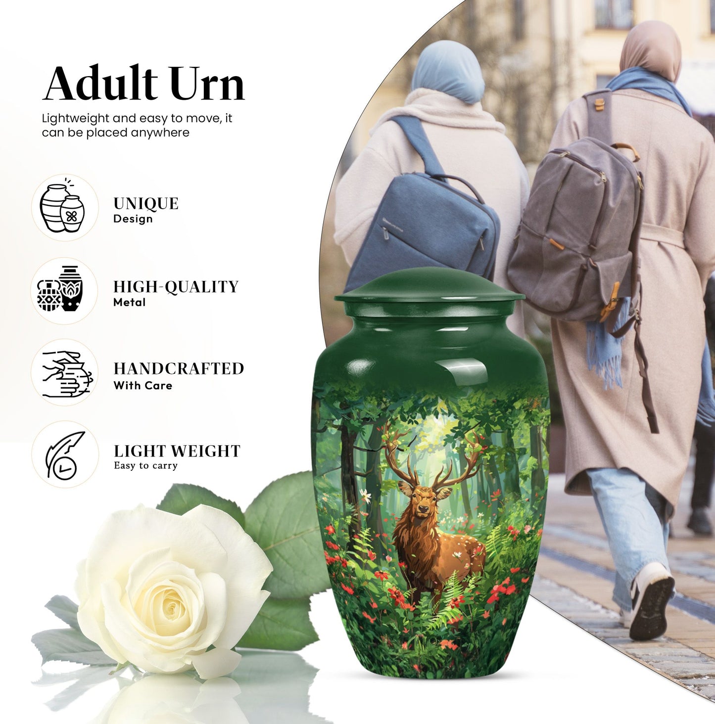 Handcrafted  deer urn 