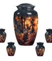 Classic 10-inch aluminium deer urn for ashes.