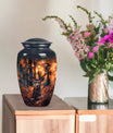 Classic 10-inch aluminium deer urn for ashes.