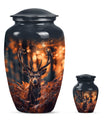 Deer Theme Large Urn With 1 Keepsake Urn