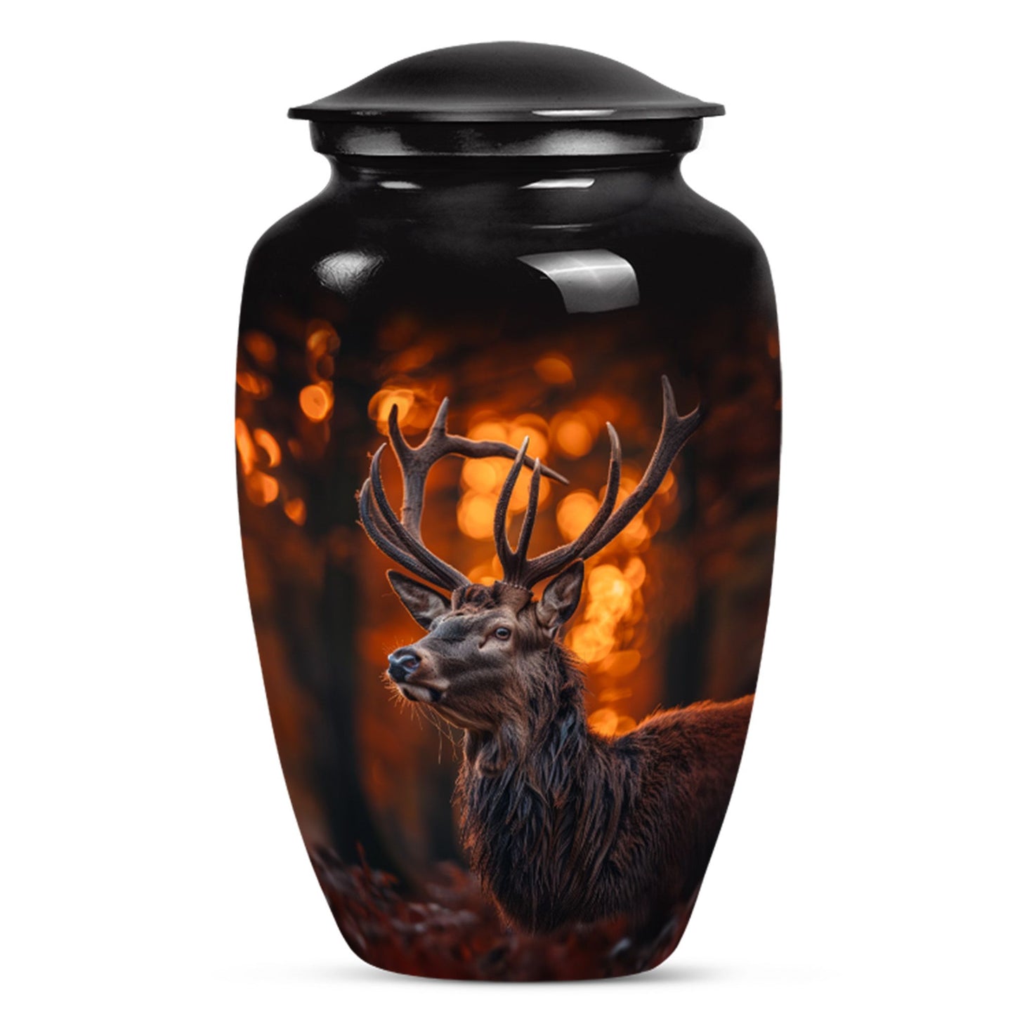 10-inch classic aluminium urn with gramophone theme