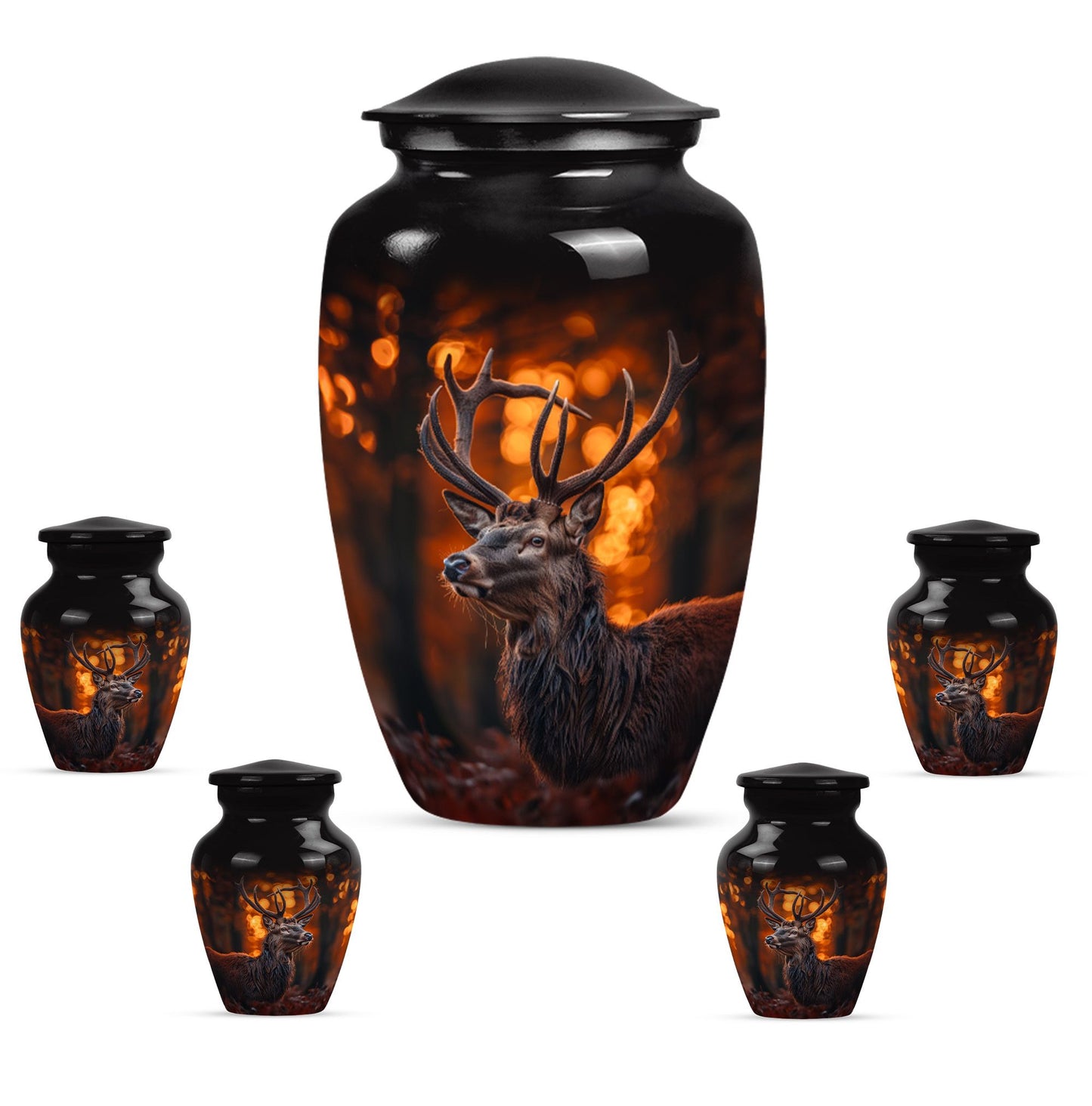 10-inch classic aluminium urn with gramophone theme